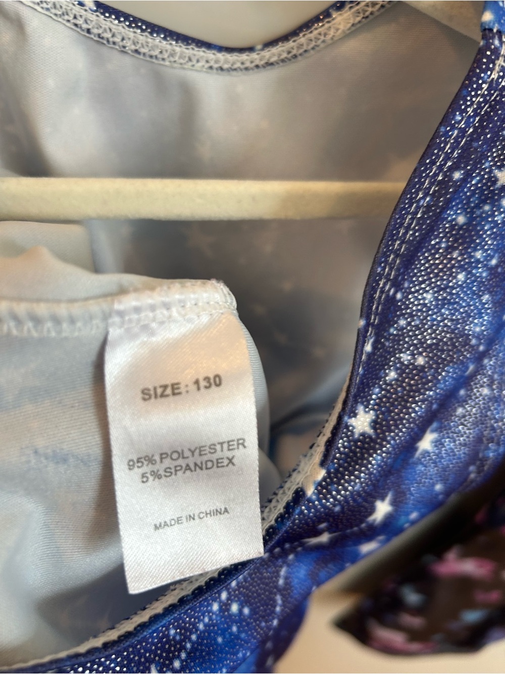 Blue Galaxy & Black Unicorn Gymnastics Leotard Set - Size 130 (7/8) - Picture 6 of 7